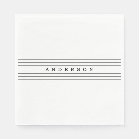 Ihr benutzerdefinierter Text und moderne Streifen Serviette (Vorderseite)