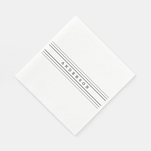 Ihr benutzerdefinierter Text und moderne Streifen  Serviette (Ecke)