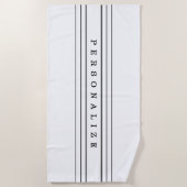 Ihr benutzerdefinierter Text und moderne Streifen Strandtuch (Vorderseite)