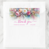 Ihr benutzerdefinierter Text Wasserfarbe Blumen Da Rechteckiger Aufkleber (Tasche)