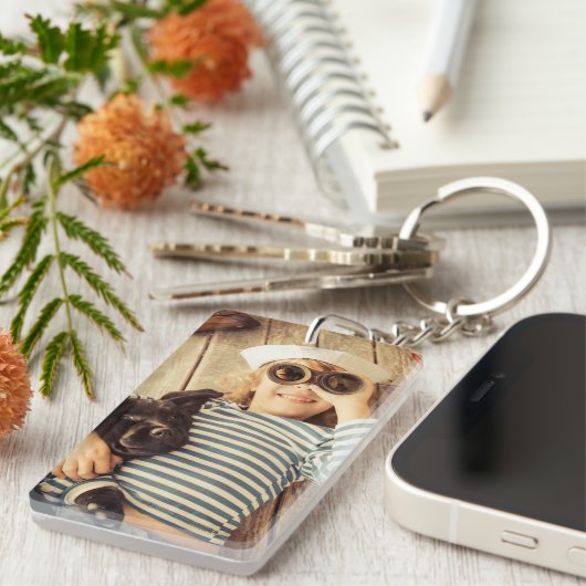 Ihr benutzerdefiniertes Foto doppelseitiges Rechte Schlüsselanhänger (Vorderseite rechts)