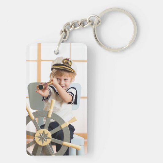 Ihr benutzerdefiniertes Foto doppelseitiges Rechte Schlüsselanhänger (Rückseite)