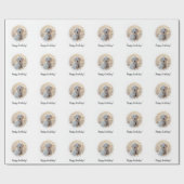 Ihr benutzerdefiniertes Foto in Round-Frame-Vorlag Geschenkpapier (Flach)