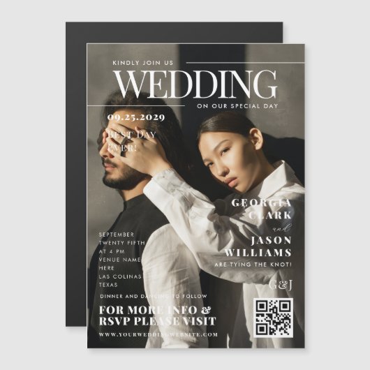 Ihr benutzerdefiniertes Foto | Zeitschrift Cover U Magneteinladung (Vorne/Hinten)