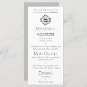 Ihr benutzerdefiniertes Logo auf dem modernen weiß Menükarte (Vorne/Hinten)