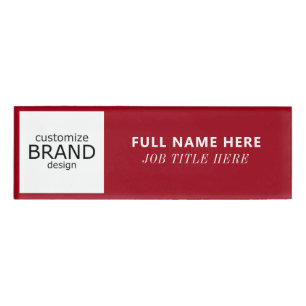 Ihr benutzerdefiniertes Logo Burgundy & White Titl Namenschild