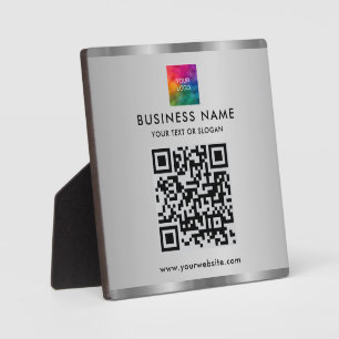 Ihr benutzerdefiniertes Logo QR Code Glamour Silve Fotoplatte