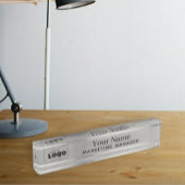 Ihr benutzerdefiniertes Logo Silver Steel Desktop Namensplakette