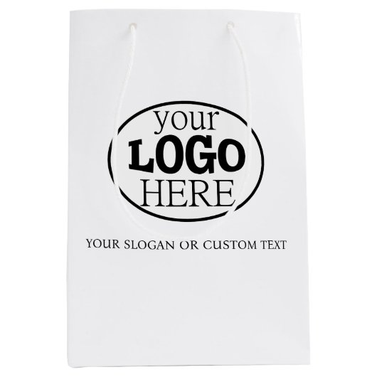 Ihr benutzerdefiniertes Logo und Text Mittlere Geschenktüte (Vorderseite)