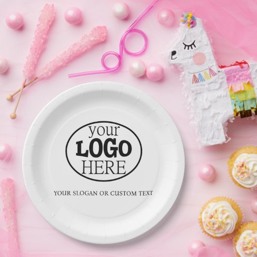 Ihr benutzerdefiniertes Logo und Text Pappteller (Party)