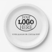 Ihr benutzerdefiniertes Logo und Text Pappteller (Vorderseite)