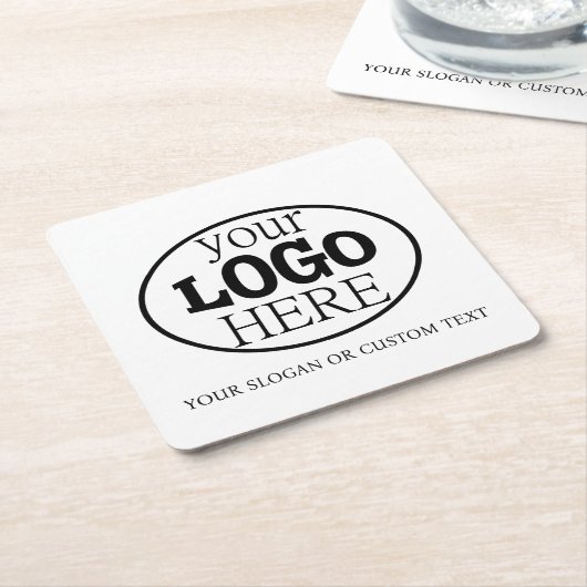 Ihr benutzerdefiniertes Logo und Text Rechteckiger Pappuntersetzer (angewinkelt)