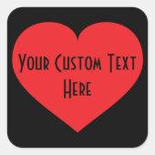 Ihr benutzerdefiniertes rotes Herz Quadratischer Aufkleber (Vorderseite)