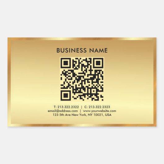 Ihr benutzerdefiniertes Template Logo QR Code Gold Rechteckiger Aufkleber (Vorderseite)