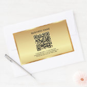 Ihr benutzerdefiniertes Template Logo QR Code Gold Rechteckiger Aufkleber (Umschlag)