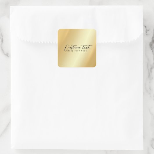 Ihr benutzerdefiniertes Text-Typografie-Script-Gol Quadratischer Aufkleber (Tasche)