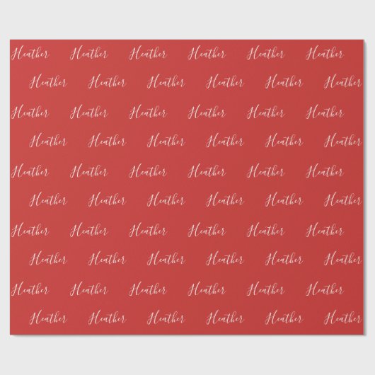 Ihr benutzerdefiniertes weißes Skript auf Red #2 Geschenkpapier (Flach)
