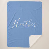 Ihr benutzerdefiniertes weißes Skript auf Soft Blu Sherpadecke (Vorderseite)