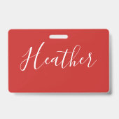 Ihr benutzerdefiniertes weißes Skript in Rot Ausweis (Rückseite)