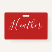 Ihr benutzerdefiniertes weißes Skript in Rot Ausweis (Rückseite)