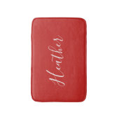 Ihr benutzerdefiniertes weißes Skript in Rot Badematte (Vorderseite Vertikal)