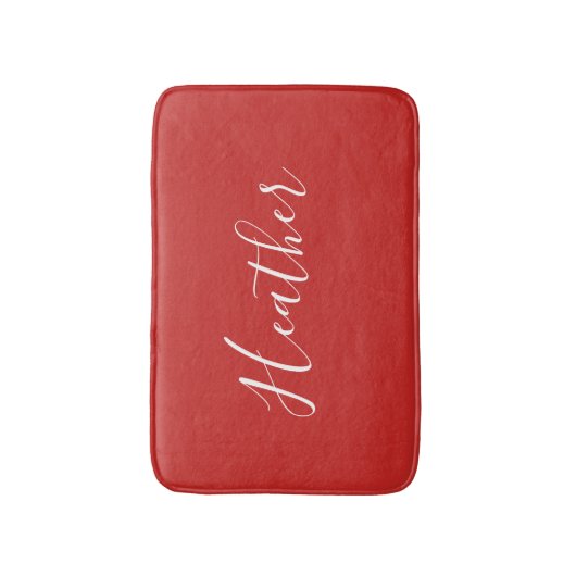 Ihr benutzerdefiniertes weißes Skript in Rot Badematte (Vorderseite Vertikal)
