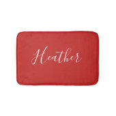 Ihr benutzerdefiniertes weißes Skript in Rot Badematte (Vorderseite)