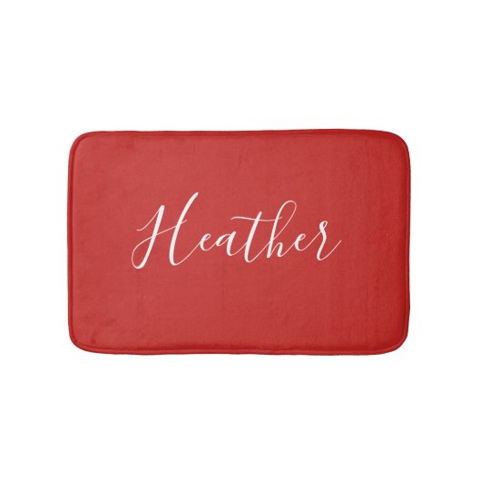 Ihr benutzerdefiniertes weißes Skript in Rot Badematte (Vorderseite)