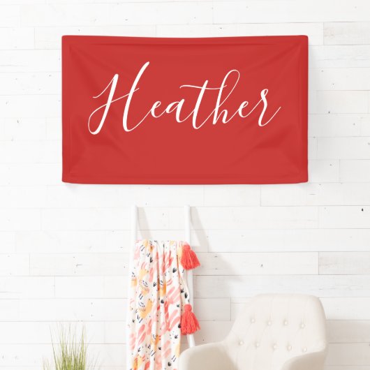 Ihr benutzerdefiniertes weißes Skript in Rot Banner (Insitu)