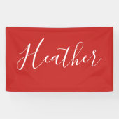 Ihr benutzerdefiniertes weißes Skript in Rot Banner (Horizontal)