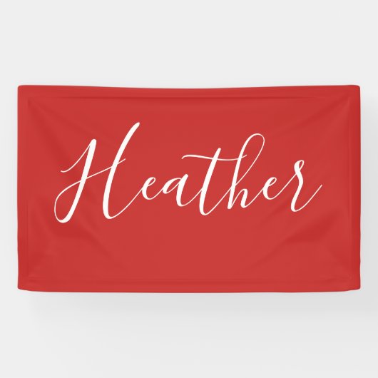 Ihr benutzerdefiniertes weißes Skript in Rot Banner (Horizontal)