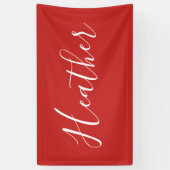 Ihr benutzerdefiniertes weißes Skript in Rot Banner (Vertikal)