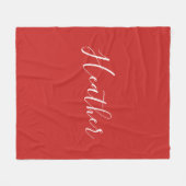 Ihr benutzerdefiniertes weißes Skript in Rot Fleecedecke (Vorderseite (Horizontal))