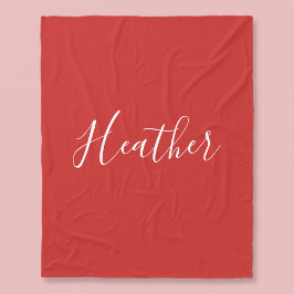 Ihr benutzerdefiniertes weißes Skript in Rot Fleecedecke