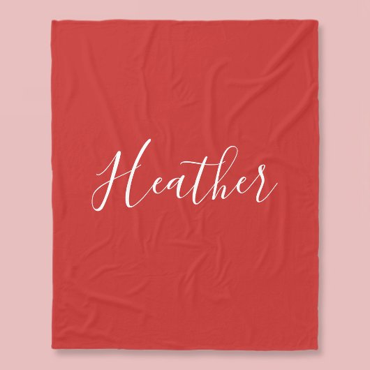 Ihr benutzerdefiniertes weißes Skript in Rot Fleecedecke