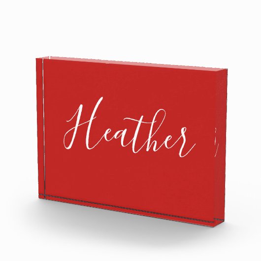 Ihr benutzerdefiniertes weißes Skript in Rot Fotoblock (Rechts)