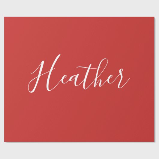 Ihr benutzerdefiniertes weißes Skript in Rot Geschenkpapier (Flach)