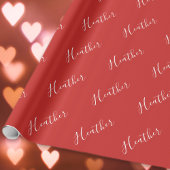 Ihr benutzerdefiniertes weißes Skript in Rot Geschenkpapier