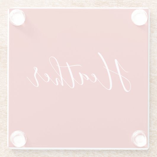 Ihr benutzerdefiniertes weißes Skript in Rot Glasuntersetzer (Rückseite)