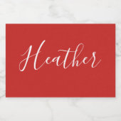 Ihr benutzerdefiniertes weißes Skript in Rot Lebensmitteletikett (Einzelnes Label)