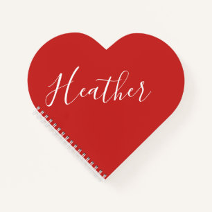 Ihr benutzerdefiniertes weißes Skript in Rot Notizblock