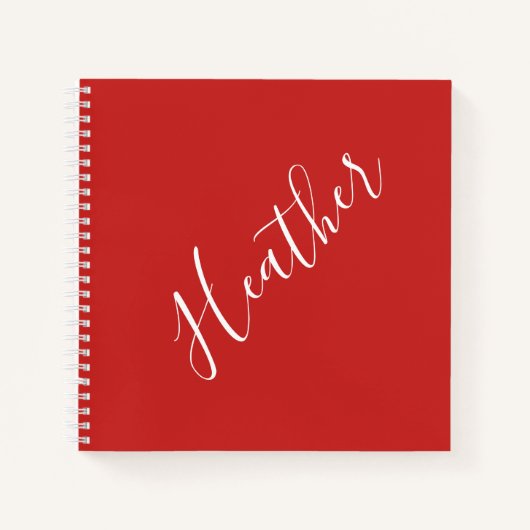 Ihr benutzerdefiniertes weißes Skript in Rot Notizblock (Vorderseite)