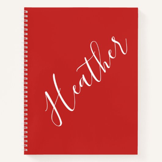 Ihr benutzerdefiniertes weißes Skript in Rot Notizblock (Vorderseite)