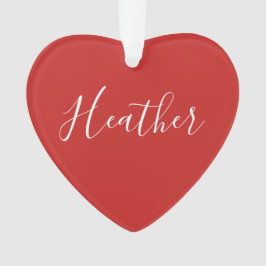 Ihr benutzerdefiniertes weißes Skript in Rot Ornament