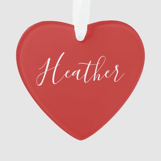 Ihr benutzerdefiniertes weißes Skript in Rot Ornament (Rückseite)