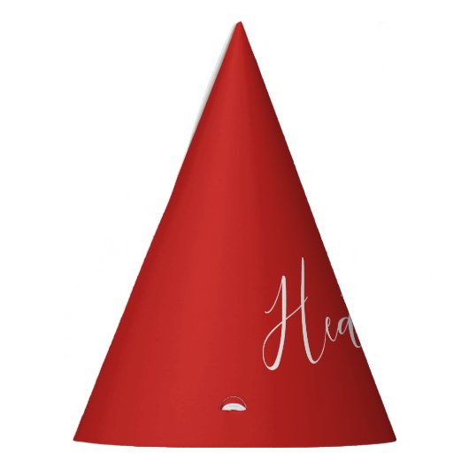 Ihr benutzerdefiniertes weißes Skript in Rot Partyhütchen (Links)