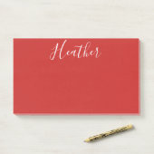 Ihr benutzerdefiniertes weißes Skript in Rot Post-it Klebezettel (Auf Schreibtisch)