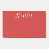 Ihr benutzerdefiniertes weißes Skript in Rot Post-it Klebezettel (Vorderseite)