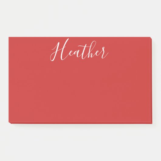 Ihr benutzerdefiniertes weißes Skript in Rot Post-it Klebezettel (Vorderseite)