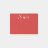 Ihr benutzerdefiniertes weißes Skript in Rot Post-it Klebezettel (Vorderseite)